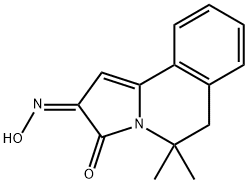 5,5-dimethyl-5,6-dihydropyrrolo[2,1-a]isoquinoline-2,3-dione 2-oxime Struktur