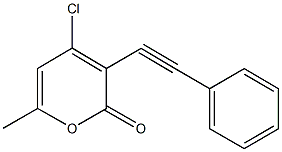 4-chloro-6-methyl-3-(phenylethynyl)-2H-pyran-2-one Struktur