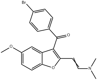 (4-bromophenyl){2-[2-(dimethylamino)vinyl]-5-methoxy-1-benzofuran-3-yl}methanone Struktur