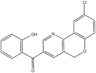 (9-chloro-5H-chromeno[4,3-b]pyridin-3-yl)(2-hydroxyphenyl)methanone Struktur