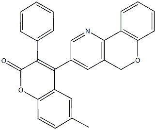 4-(5H-chromeno[4,3-b]pyridin-3-yl)-6-methyl-3-phenyl-2H-chromen-2-one Struktur