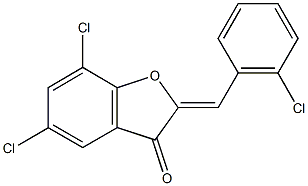 5,7-dichloro-2-(2-chlorobenzylidene)-1-benzofuran-3(2H)-one Struktur