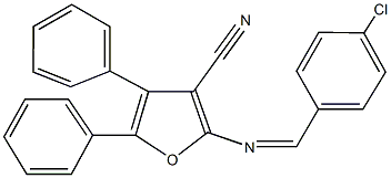 2-[(4-chlorobenzylidene)amino]-4,5-diphenyl-3-furonitrile Struktur