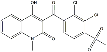 3-[2,3-dichloro-4-(methylsulfonyl)benzoyl]-4-hydroxy-1-methyl-2(1H)-quinolinone Struktur