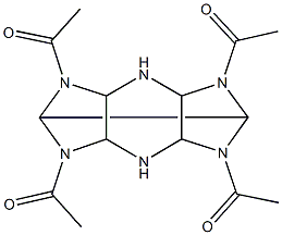 2,6,8,12-tetraacetyl-2,4,6,8,10,12-hexaazatetracyclo[5.5.0.0~3,11~.0~5,9~]dodecane Struktur