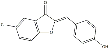 5-chloro-2-(4-hydroxybenzylidene)-1-benzofuran-3(2H)-one Struktur