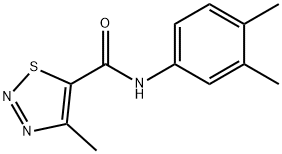 N-(3,4-dimethylphenyl)-4-methyl-1,2,3-thiadiazole-5-carboxamide Struktur