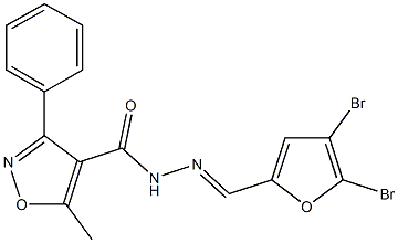 N'-[(4,5-dibromo-2-furyl)methylene]-5-methyl-3-phenyl-4-isoxazolecarbohydrazide Struktur