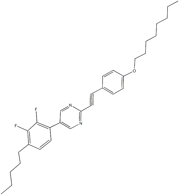 5-(2,3-difluoro-4-pentylphenyl)-2-{[4-(octyloxy)phenyl]ethynyl}pyrimidine Struktur