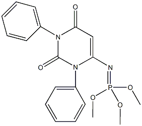 trimethyl 2,6-dioxo-1,3-diphenyl-1,2,3,6-tetrahydro-4-pyrimidinylimidophosphate Struktur