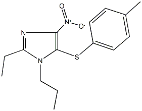 2-ethyl-4-nitro-5-[(4-methylphenyl)sulfanyl]-1-propyl-1H-imidazole Struktur