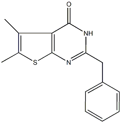 2-benzyl-5,6-dimethylthieno[2,3-d]pyrimidin-4(3H)-one Struktur