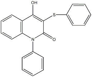 4-hydroxy-1-phenyl-3-(phenylsulfanyl)-2(1H)-quinolinone Struktur