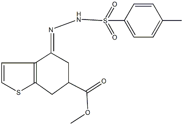 methyl 4-{[(4-methylphenyl)sulfonyl]hydrazono}-4,5,6,7-tetrahydro-1-benzothiophene-6-carboxylate Struktur