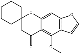 4'-methoxy-6',7'-dihydrospiro(cyclohexane-1,7'-[5'H]-furo[3,2-g]chromene)-5'-one Struktur