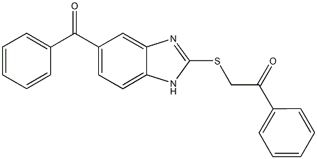 2-[(5-benzoyl-1H-benzimidazol-2-yl)sulfanyl]-1-phenylethanone Struktur