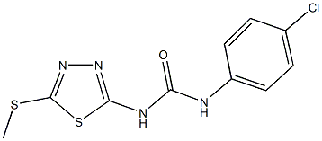 N-(4-chlorophenyl)-N'-[5-(methylsulfanyl)-1,3,4-thiadiazol-2-yl]urea Struktur