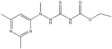 ethyl [2-(2,6-dimethyl-4-pyrimidinyl)-2-methylhydrazino]carbothioylcarbamate Struktur