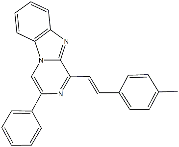 1-[2-(4-methylphenyl)vinyl]-3-phenylpyrazino[1,2-a]benzimidazole Struktur