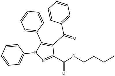 butyl 4-benzoyl-1,5-diphenyl-1H-pyrazole-3-carboxylate Struktur