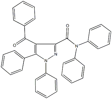 4-benzoyl-N,N,1,5-tetraphenyl-1H-pyrazole-3-carboxamide Struktur