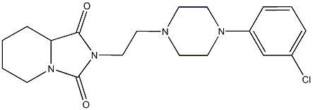 2-{2-[4-(3-chlorophenyl)-1-piperazinyl]ethyl}tetrahydroimidazo[1,5-a]pyridine-1,3(2H,5H)-dione Struktur