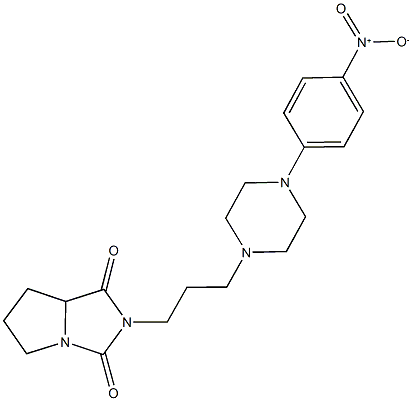 2-[3-(4-{4-nitrophenyl}-1-piperazinyl)propyl]tetrahydro-1H-pyrrolo[1,2-c]imidazole-1,3(2H)-dione Struktur