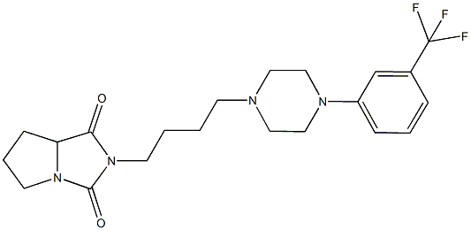 2-(4-{4-[3-(trifluoromethyl)phenyl]-1-piperazinyl}butyl)tetrahydro-1H-pyrrolo[1,2-c]imidazole-1,3(2H)-dione Struktur