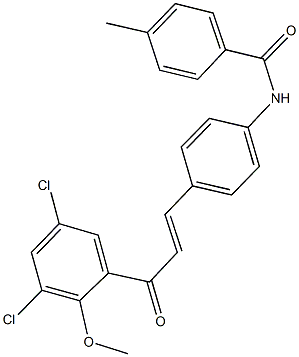 N-{4-[3-(3,5-dichloro-2-methoxyphenyl)-3-oxo-1-propenyl]phenyl}-4-methylbenzamide Struktur