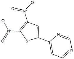 4-{4,5-bisnitro-2-thienyl}pyrimidine Struktur