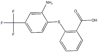 2-{[2-amino-4-(trifluoromethyl)phenyl]sulfanyl}benzoic acid Struktur