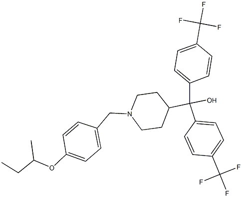 [1-(4-sec-butoxybenzyl)-4-piperidinyl]{bis[4-(trifluoromethyl)phenyl]}methanol Struktur