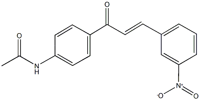 N-[4-(3-{3-nitrophenyl}acryloyl)phenyl]acetamide Struktur