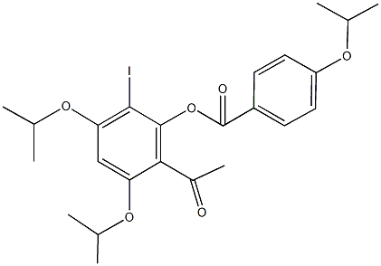 2-acetyl-6-iodo-3,5-diisopropoxyphenyl 4-isopropoxybenzoate Struktur