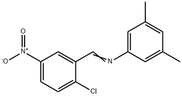 N-(2-chloro-5-nitrobenzylidene)-3,5-dimethylaniline Struktur