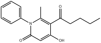 4-hydroxy-6-methyl-5-pentanoyl-1-phenyl-2(1H)-pyridinone Struktur