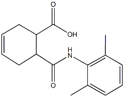 6-[(2,6-dimethylanilino)carbonyl]cyclohex-3-ene-1-carboxylic acid Struktur