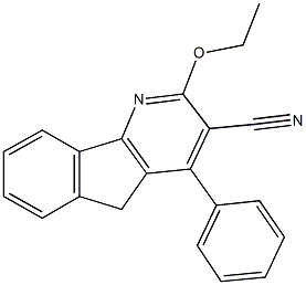 2-ethoxy-4-phenyl-5H-indeno[1,2-b]pyridine-3-carbonitrile Struktur