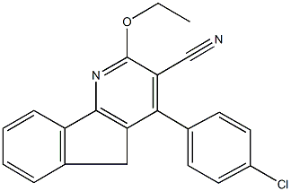 4-(4-chlorophenyl)-2-ethoxy-5H-indeno[1,2-b]pyridine-3-carbonitrile Struktur