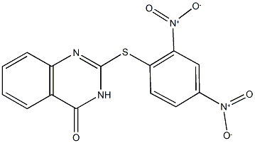 2-({2,4-bisnitrophenyl}sulfanyl)-4(1H)-quinazolinone Struktur