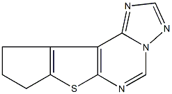 9,10-dihydro-8H-cyclopenta[4,5]thieno[3,2-e][1,2,4]triazolo[1,5-c]pyrimidine Struktur