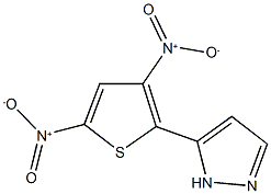 5-{3,5-bisnitro-2-thienyl}-1H-pyrazole Struktur