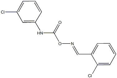 1-chloro-2-[({[(3-chloroanilino)carbonyl]oxy}imino)methyl]benzene Struktur