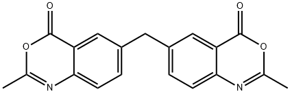 2-methyl-6-[(2-methyl-4-oxo-4H-3,1-benzoxazin-6-yl)methyl]-4H-3,1-benzoxazin-4-one Struktur