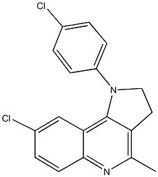 8-chloro-1-(4-chlorophenyl)-4-methyl-2,3-dihydro-1H-pyrrolo[3,2-c]quinoline Struktur