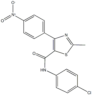 N-(4-chlorophenyl)-4-{4-nitrophenyl}-2-methyl-1,3-thiazole-5-carboxamide Struktur