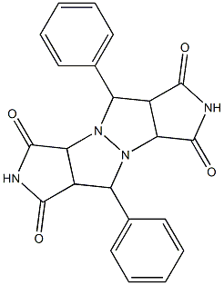 5,10-diphenyltetrahydropyrrolo[3,4-c]pyrrolo[3',4':4,5]pyrazolo[1,2-a]pyrazole-1,3,6,8(2H,3aH,5H,7H)-tetrone Struktur