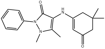 4-[(5,5-dimethyl-3-oxo-1-cyclohexen-1-yl)amino]-1,5-dimethyl-2-phenyl-1,2-dihydro-3H-pyrazol-3-one Struktur