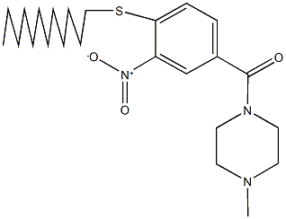 1-{4-(dodecylsulfanyl)-3-nitrobenzoyl}-4-methylpiperazine Struktur