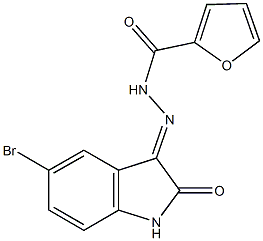 N'-(5-bromo-2-oxo-1,2-dihydro-3H-indol-3-ylidene)-2-furohydrazide Struktur